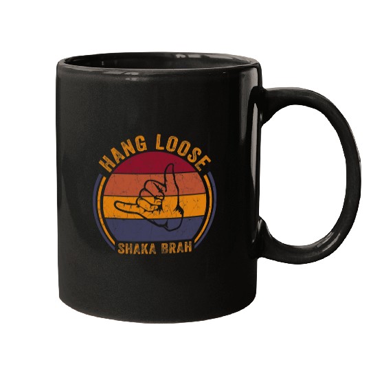 Surf Life Hang Loose Shaka Brah Hand Sign Surfer Vibes Surfing Hawaii 2 Mugs