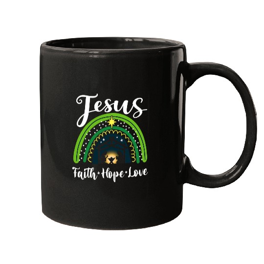 Christian Hope Love Jesus Christmas Christian Rainbow Religious 244 Bibble Jesus Christ Mugs