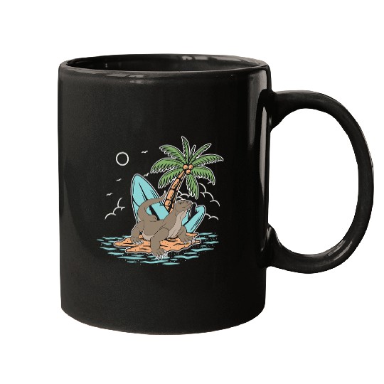 Lizard Lover Tropical Beach Indonesia Reptile Animal Lizard Komodo Dragon Mugs