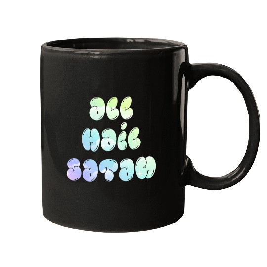 All Hail Satan Ironic Unicorns Stars Horror Quote Art 1 Mugs