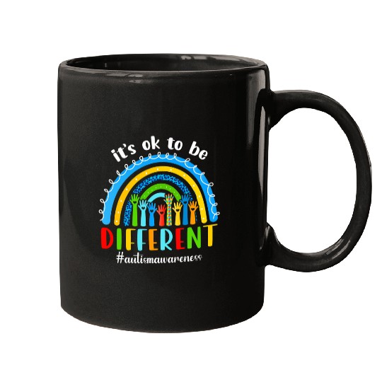 Autism Rainbow Its Ok To Be Different Autism Awareness Acceptance 3 Neurodiverse Mugs