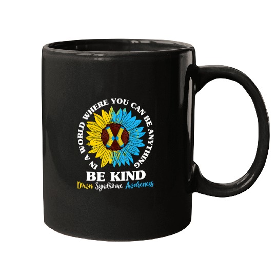 Be Kind Down Syndromes Awarenesss T21 Sunflower Socks Mugs