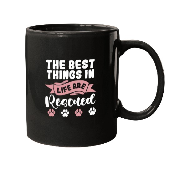 Animal Rescue Dog Rescue Cat Rescue Tee Paw Prints Mugs