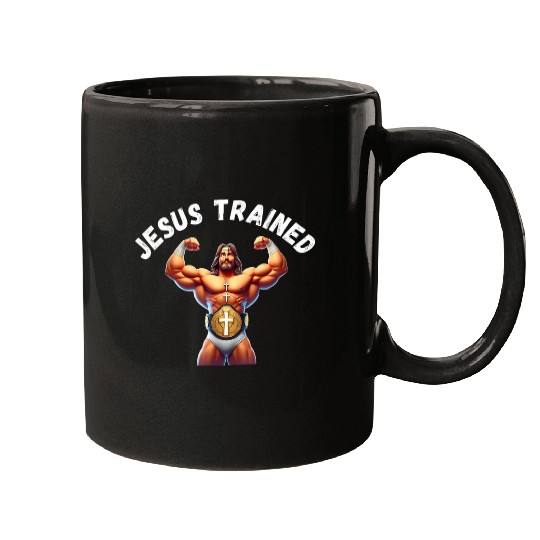 Jesus Trained Wrestling Jesus Trained God Family Wrestling 2 Mugs