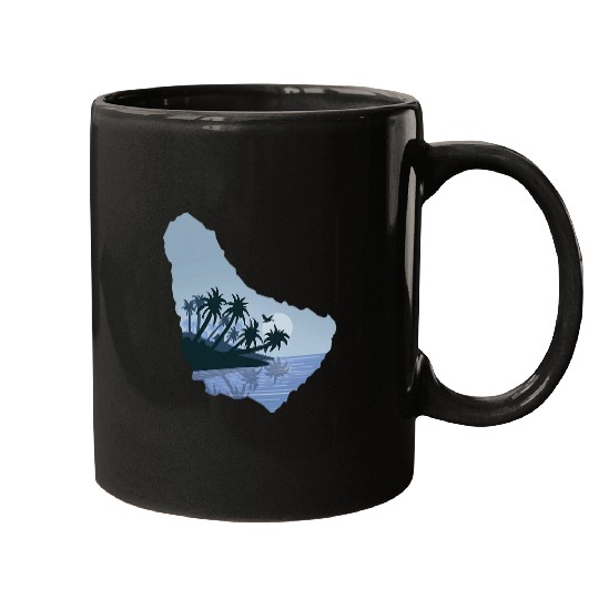 Barbados map and beautiful nature and landscape Mugs
