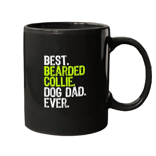 Bearded Collie Dog Dad Fathers Day Dog Lovers Mugs