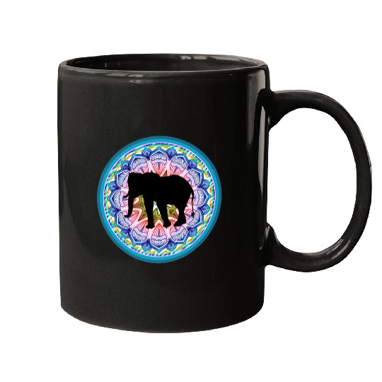 Elephant Mandala Design Geometric Boho Indian Hippie Mugs