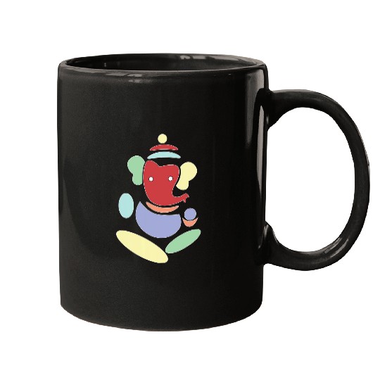 Abstract Art Hindu Elephant God Ganesha Ganpati Mugs