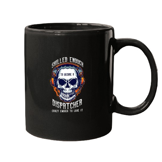 Fireman Firefighter Skilled 911 Dispatcher Operator Skull Firefighter Emergency Firemen Mugs
