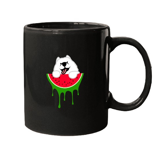 Dog Samoyed Watermelon Samoyed Dog Lover Summer Fruit Mugs