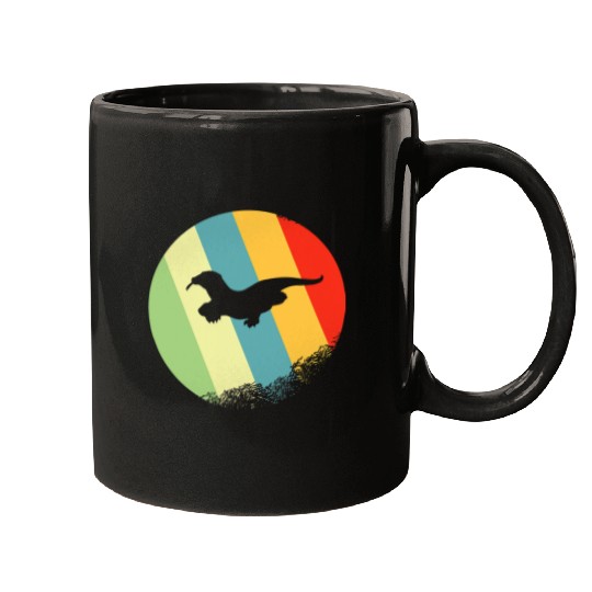 Dragons Komodo dragon Animal Round with Retro Colors Mugs