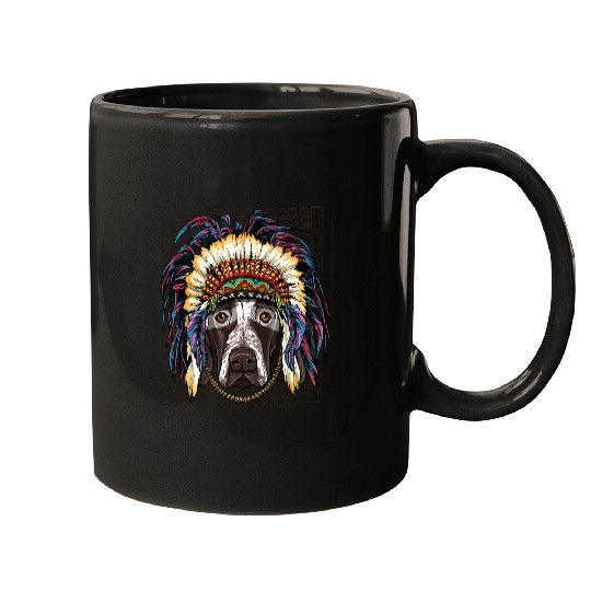 Dog German Shorthaired Pointer Native American Indian Dog Lovers 445 Mugs