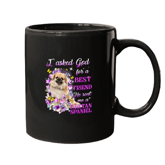 Christian I Asked God For A bests Friend He Sent Me My Tibetan Spaniel Christ Mugs