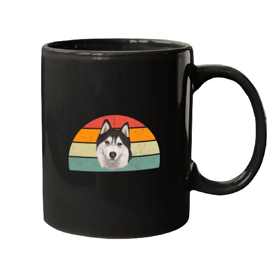 Dog Husky vintages Siberian Husky Dog Man Mugs