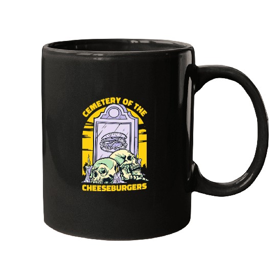 Gravestone Cemetery Skull Bizzar Parody Mugs