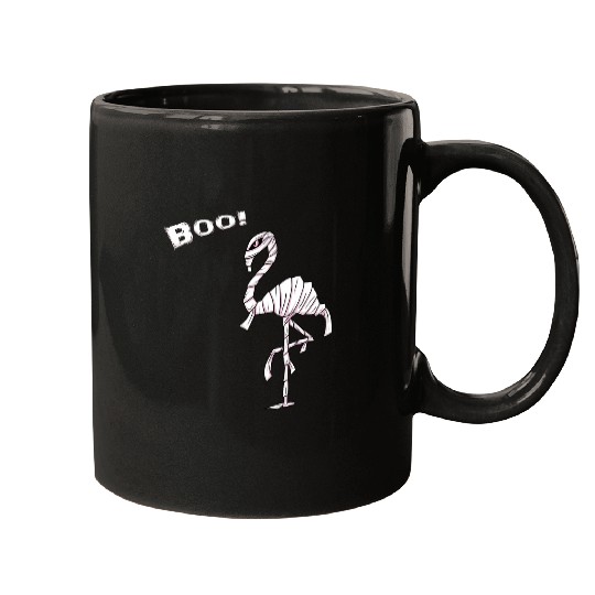 Boo Pink Halloween Flamingo Mummy Costume Mugs