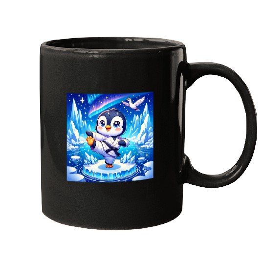 Kawaii Penguin Karate Adorable Pose Karate Master Mugs
