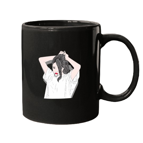 Girl 3D Illustration Mugs