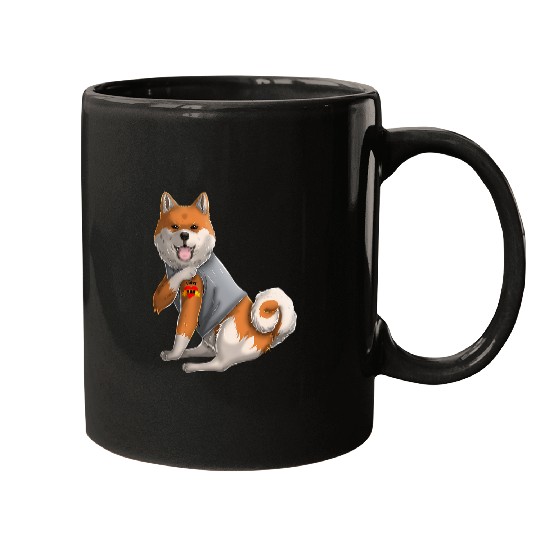 Dog Shiba Inu I Love Mom Tattoo Dog Funny Mothers Day Mugs