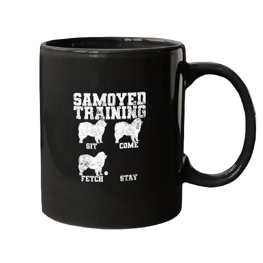 Dog Samoyed Trainer Vintage Mugs