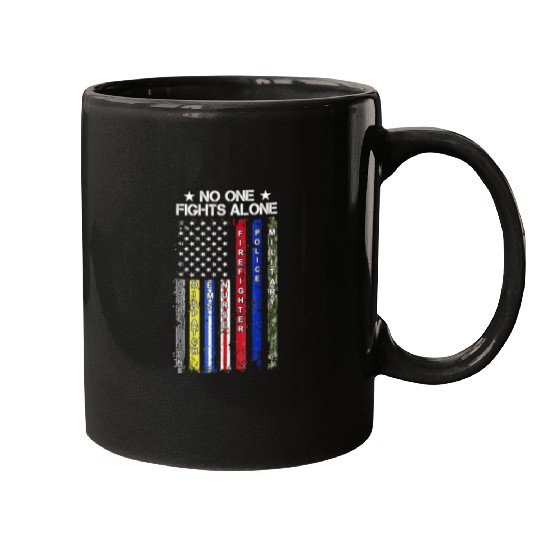 nurses Nursery No One Fights Alone USA Flag Thin Line Military Police nurses 50 medicals Nursing Mugs