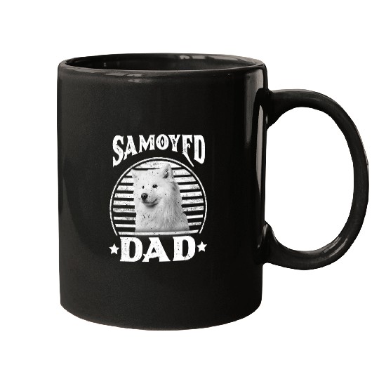 Dog Samoyed Mens Samoyed Dad Retro Happy Fathers Day 13 Mugs
