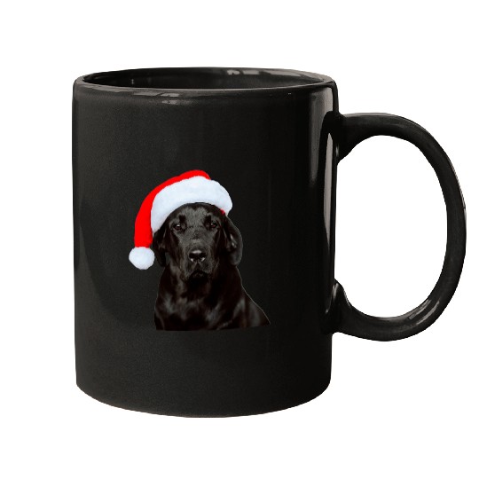 Funny Labrador Lab Dog Black Lab Santa Hat Image Christmas Dog Labrador Mugs