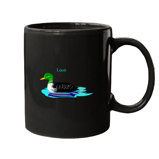 Greenheaded Loon Bird Lover Art Illustration Mugs