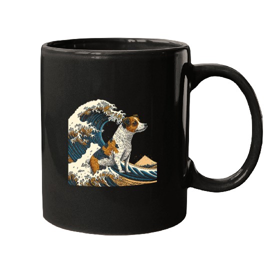 Dog Jack Russell Surrealism Japanese Painting Jack Russell dog 1 Mugs