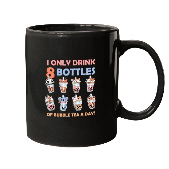 Funny 8 Bottles Cute Boba Unicorns Bubble Tea Mugs