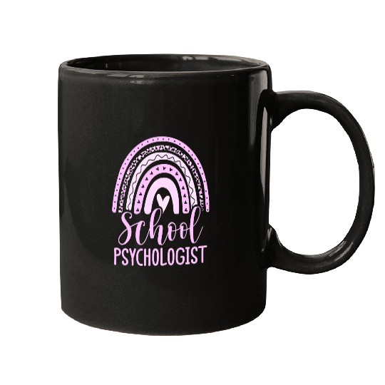 Leopard Boho Rainbow Back To School Psychologist Apparel 1 Mugs
