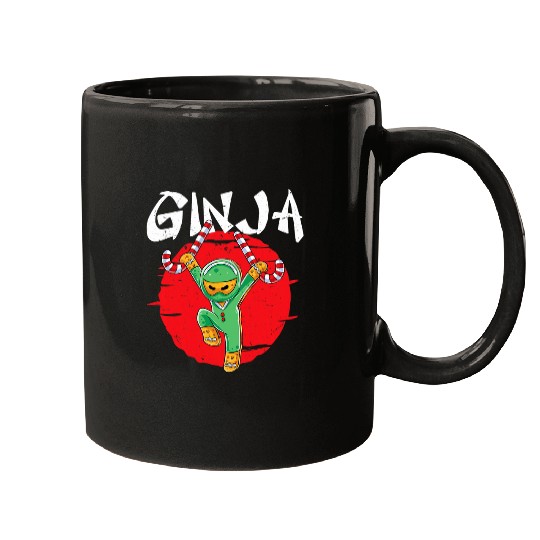 Ninja Ginja Gingerbread Warrior Christmas Cookies Baking Mugs