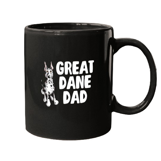 Dog Great Dane Papa I Harlequin Great Dane Fun Dog Motif Mugs