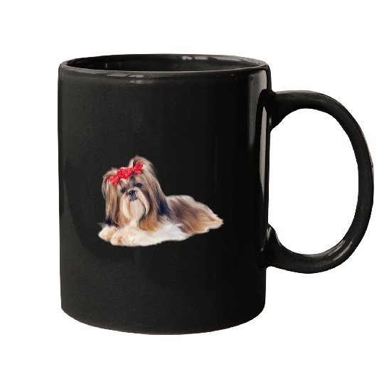 Shih Tzu Bow Dog or Puppy Mugs