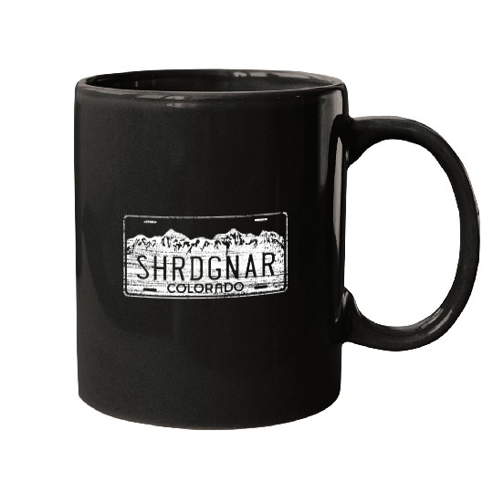 Skiing Ski Snowboard Colorado License Plate Shredding Gnar Mugs