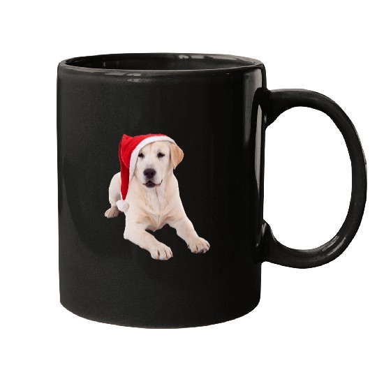 Funny Labrador Lab Dog Yellow Lab Santa Hat Image Christmas Labrador Retriever Mugs