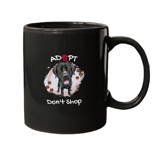 Funny Labrador Lab Dog Black Lab Labrador Dog Adopt Dont Shop Puppy Paws Art Mugs