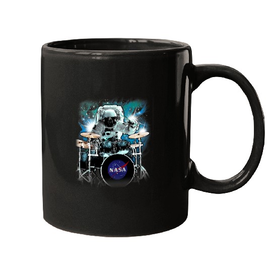 Drums Drummer NASA Space Drum Playing Astronaut Drums Mugs