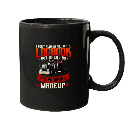 Trucker Gifts Tractor Trailer 18 Wheeler Design On Back 333331 Mugs