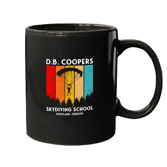 Skydiving Gift D B Cooper Skydiving School Portland Oregon Funny Retro Mugs