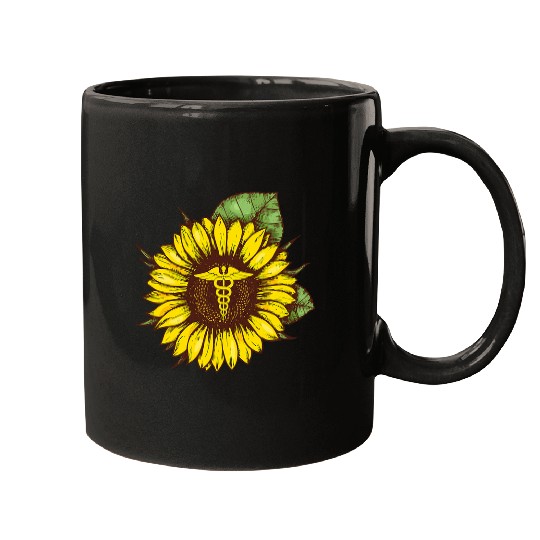Nursing Sunflower Registered nurses Week Rn Nursing Funny Men Women Mugs