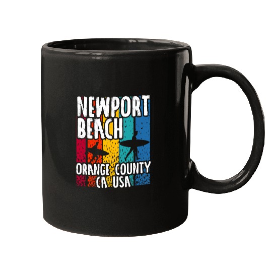 Surf Life Newport Beach Orange County CA USA Surfboarding Surfing Mugs
