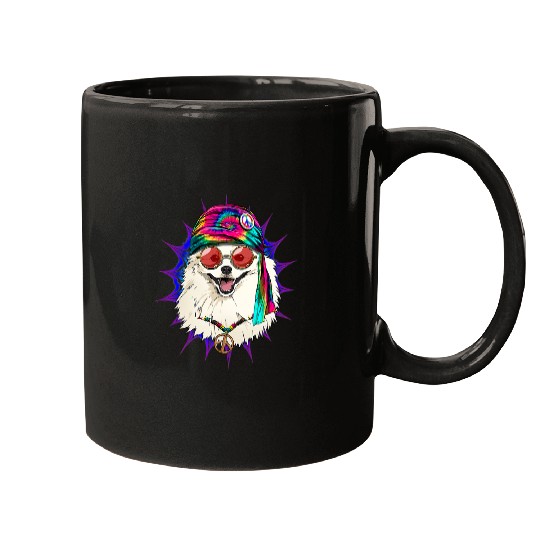 Tie Dye Hippie American Eskimo Hippiness Peace Love Dog 663 Mugs