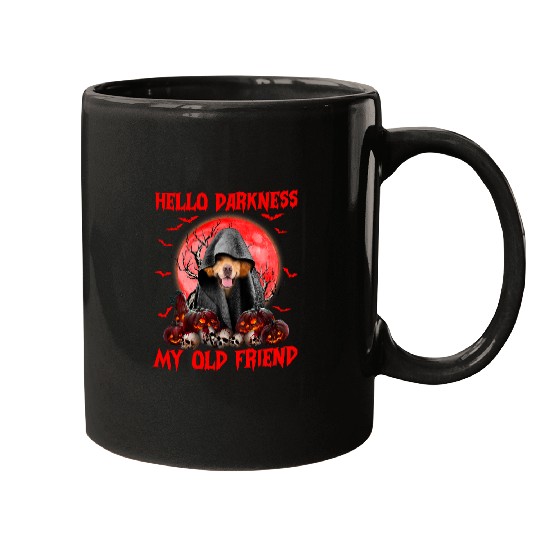 Goldie Hello Darkness My Old Friend Golden Retriever Dog Halloween 493 Golden Retriever Dog Mugs