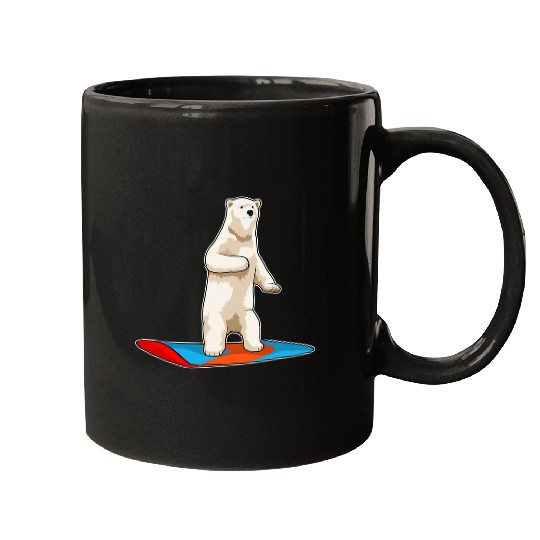 Funny Bear Polar bear Snowboarder Snowboard Winter sports Cute Bears Mugs