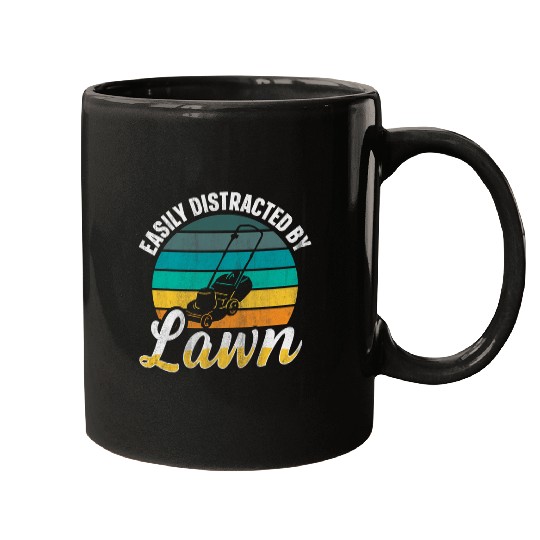 Easily distracted by lawn Design for a Lawn Mowing Gardener Mugs
