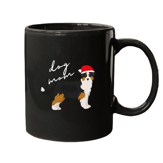 Black Tan Australian Shepherd Dog Mom Christmas Mugs