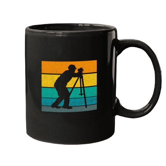Land Survey Retro Land Surveyor Land Surveying Analyst Mugs