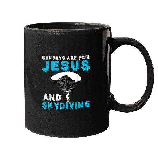 Christian Skydiving And Jesus Parachuting Skydiving Christ Mugs