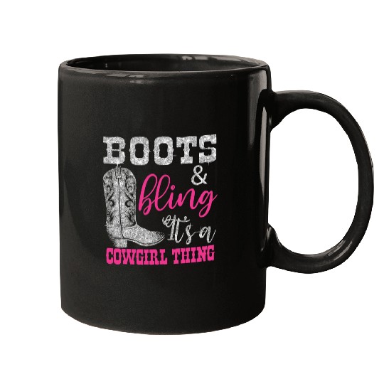 Floral Cowgirls Boots And Bling Cowgirls Thing Western Country Mugs